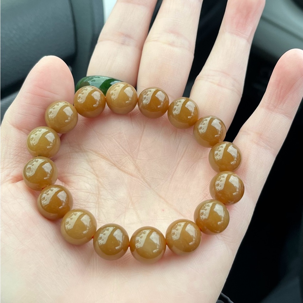 Brown golden jadeBeaded Bracelet 12mm